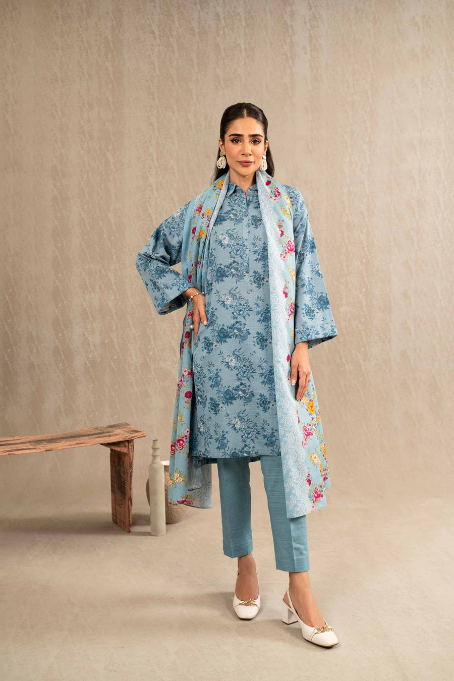 Nishat With You Unstitched Printed Khaddar 3Pc Suit - 42303235