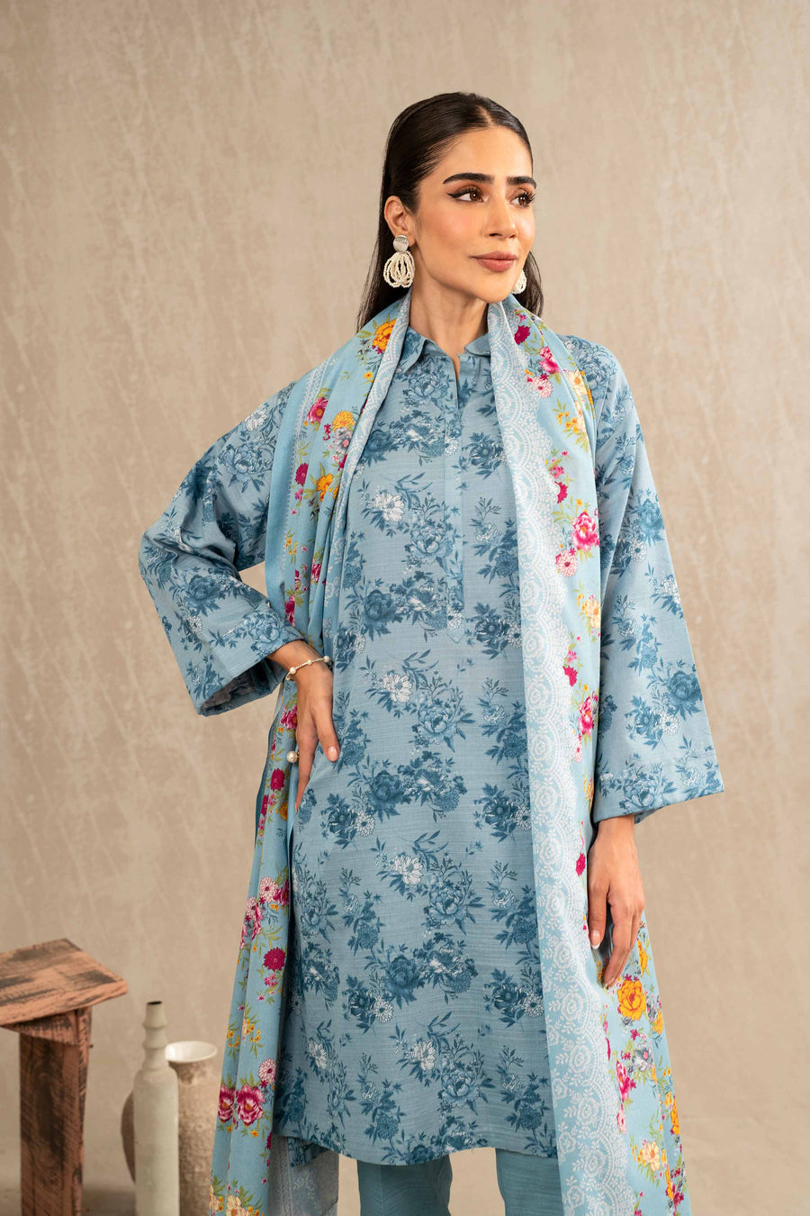 Nishat With You Unstitched Printed Khaddar 3Pc Suit - 42303235