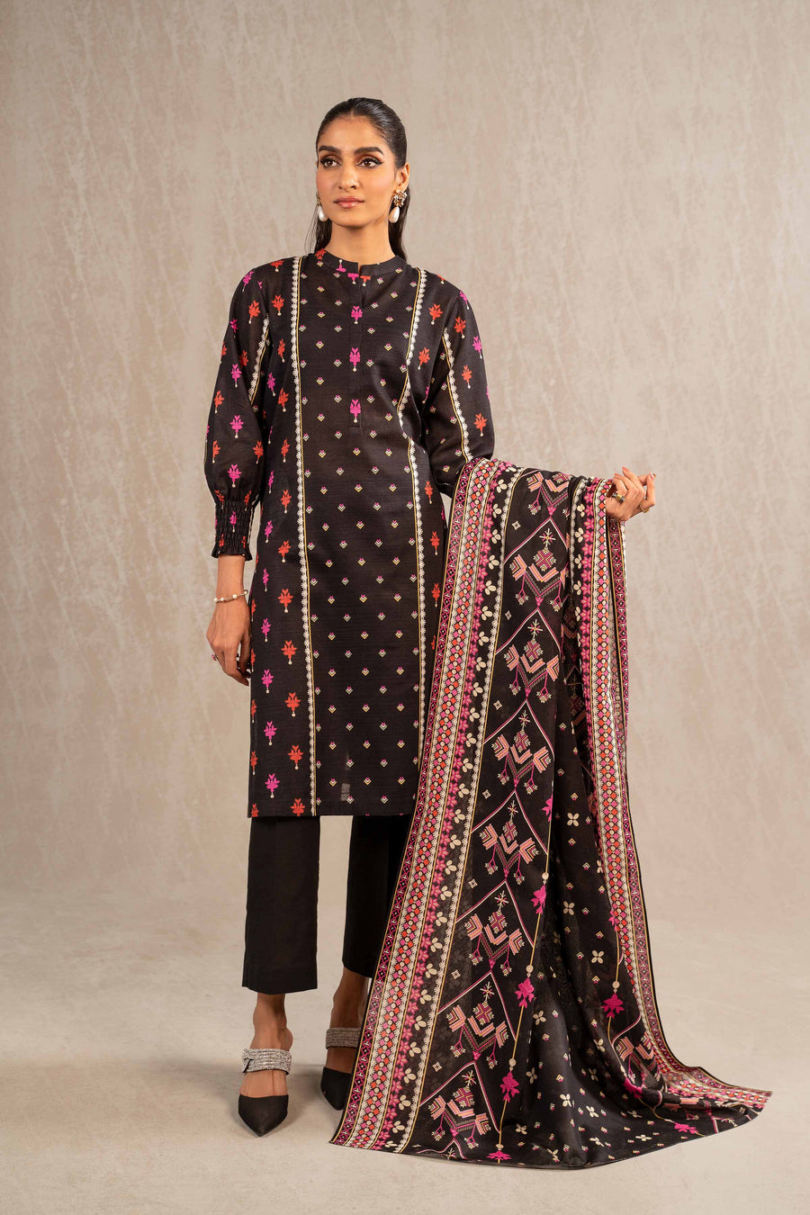Nishat With You Unstitched Printed Khaddar 3Pc Suit - 42303236