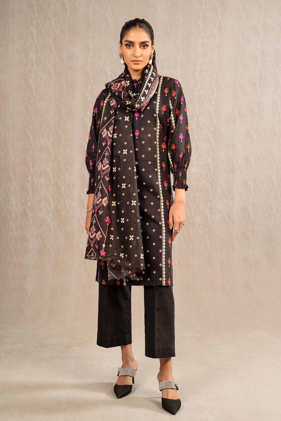 Nishat With You Unstitched Printed Khaddar 3Pc Suit - 42303236