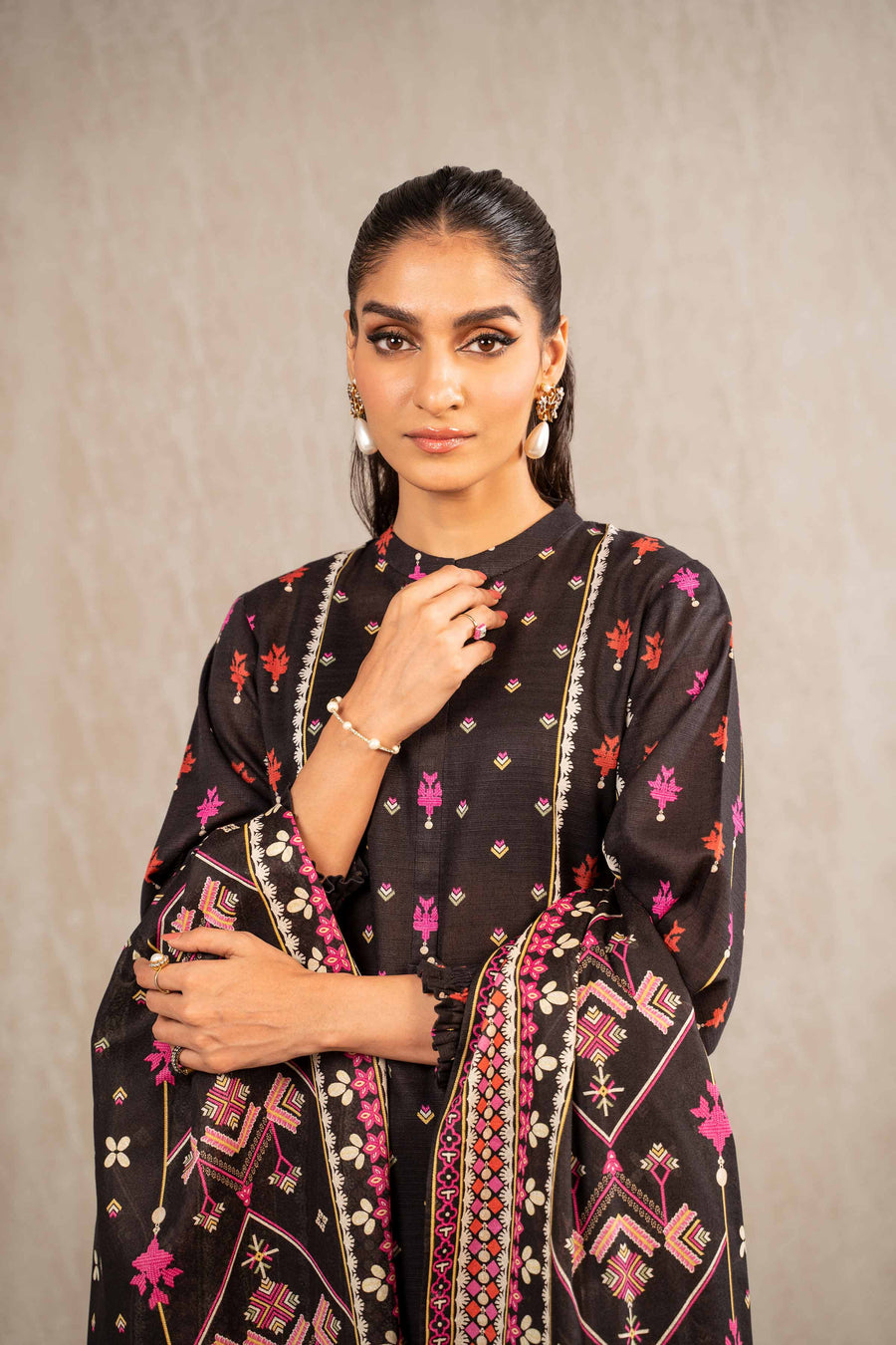 Nishat With You Unstitched Printed Khaddar 3Pc Suit - 42303236