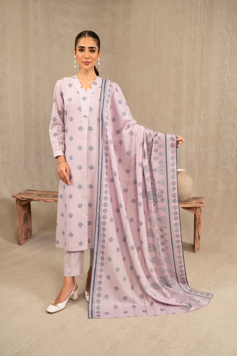 Nishat With You Unstitched Printed Khaddar 3Pc Suit - 42303237