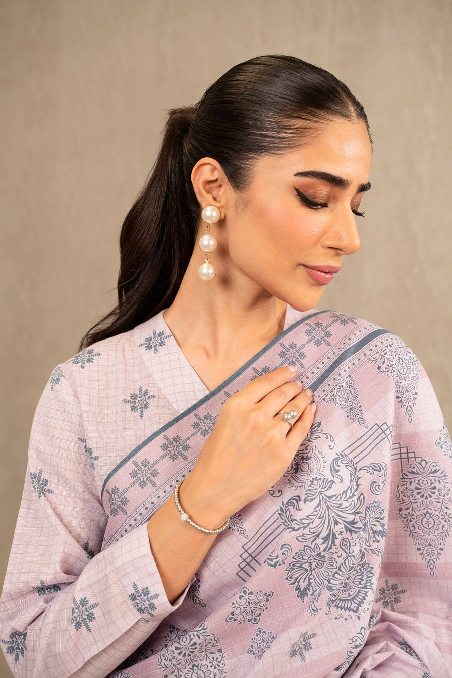 Nishat With You Unstitched Printed Khaddar 3Pc Suit - 42303237