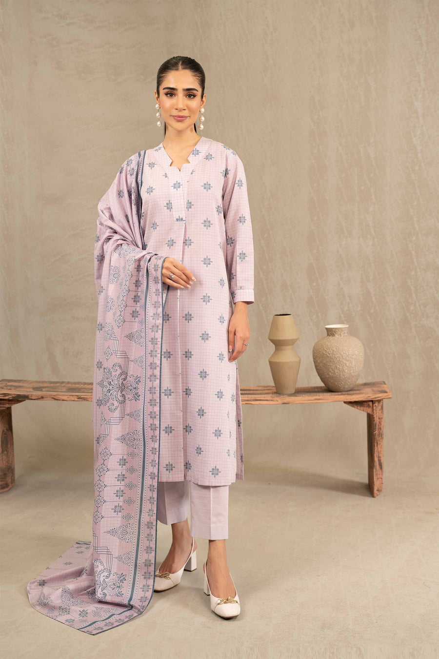 Nishat With You Unstitched Printed Khaddar 3Pc Suit - 42303237