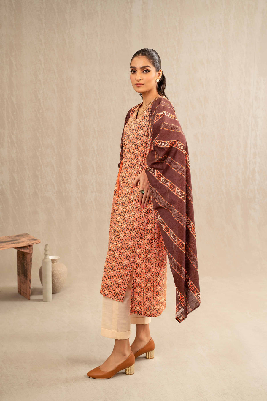 Nishat With You Unstitched Printed Khaddar 3Pc Suit - 42303238