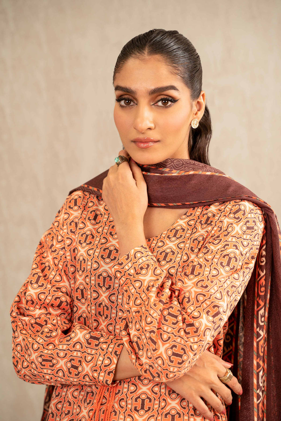 Nishat With You Unstitched Printed Khaddar 3Pc Suit - 42303238