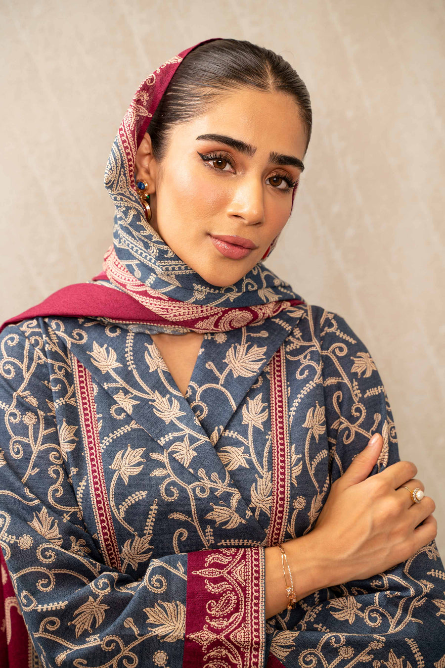Nishat With You Unstitched Printed Khaddar 3Pc Suit - 42303239