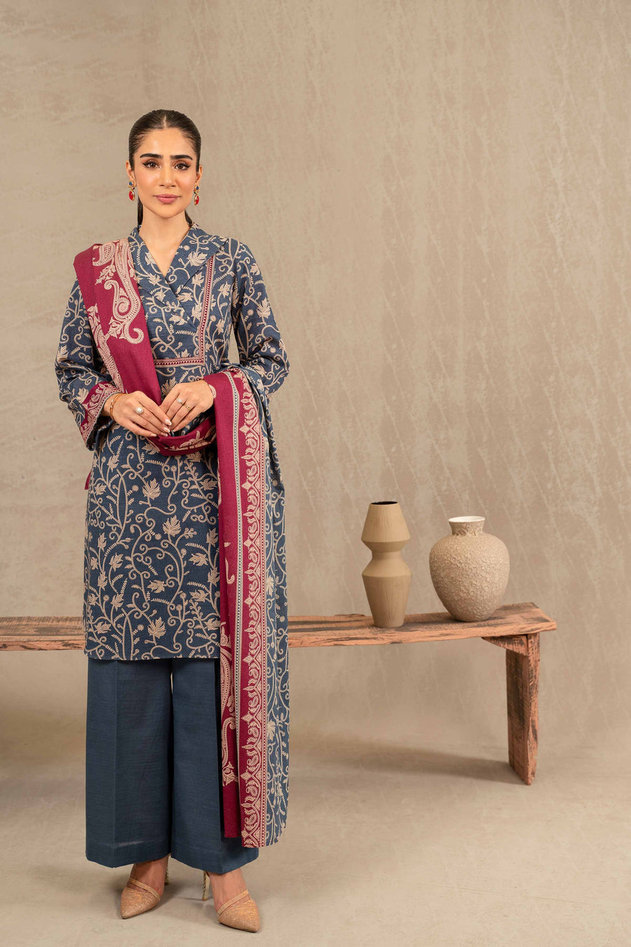 Nishat With You Unstitched Printed Khaddar 3Pc Suit - 42303239