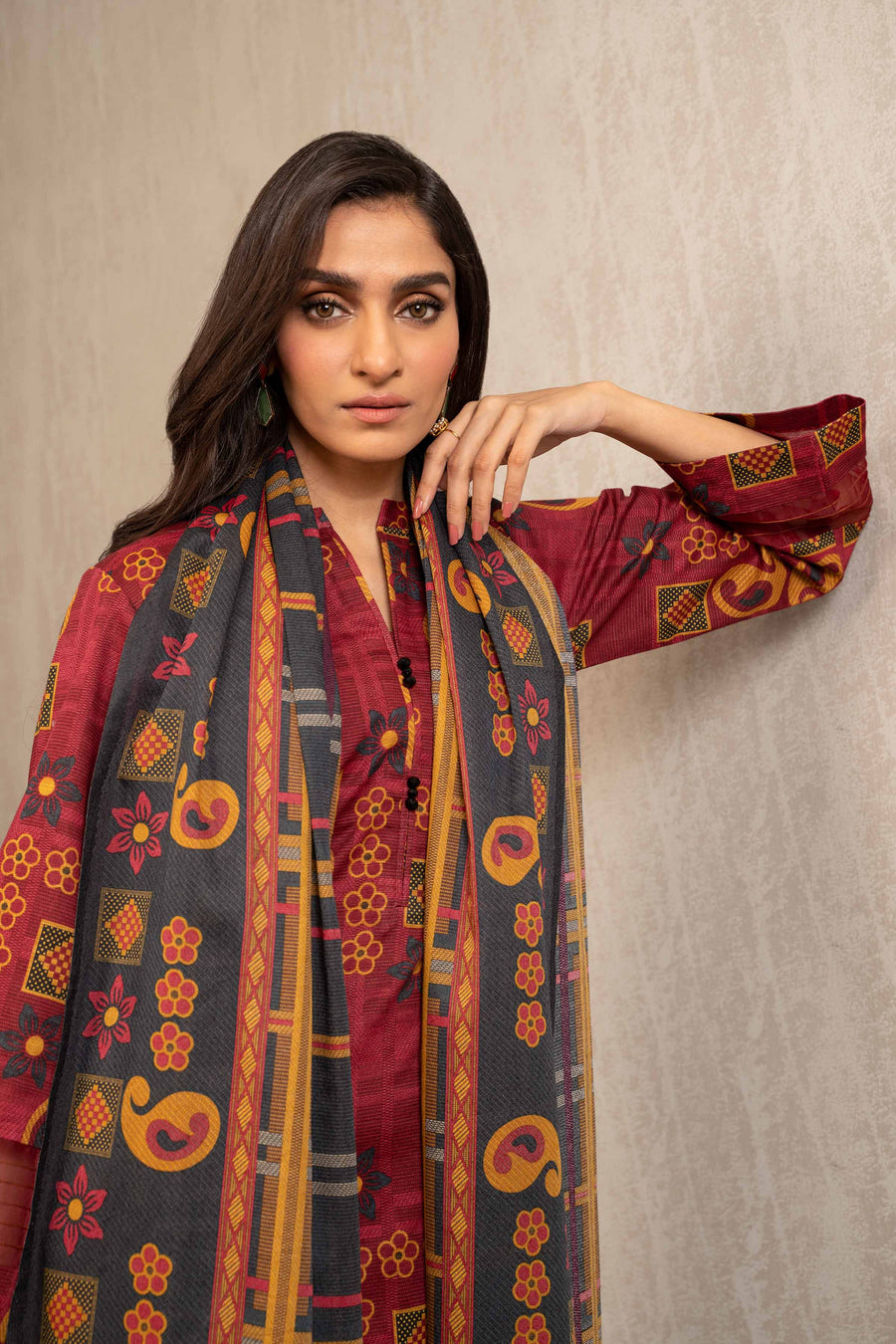 Nishat With You Unstitched Printed Khaddar 3Pc Suit - 42303240