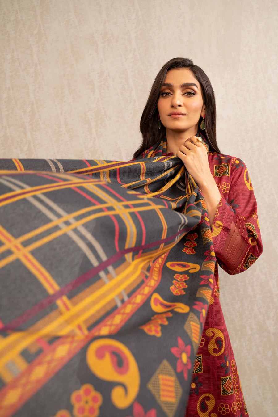 Nishat With You Unstitched Printed Khaddar 3Pc Suit - 42303240