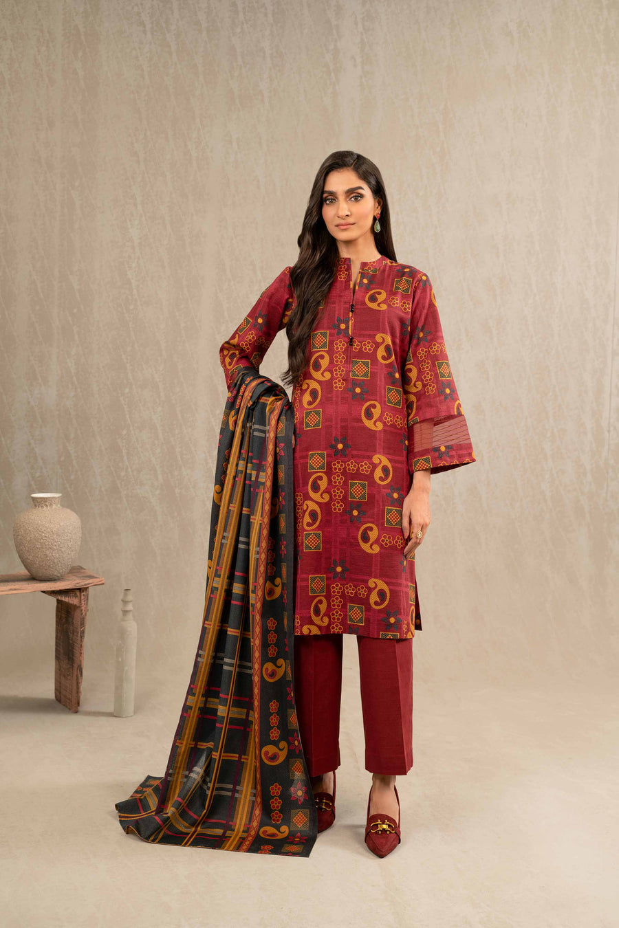 Nishat With You Unstitched Printed Khaddar 3Pc Suit - 42303240