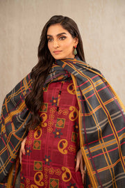 Nishat With You Unstitched Printed Khaddar 3Pc Suit - 42303240