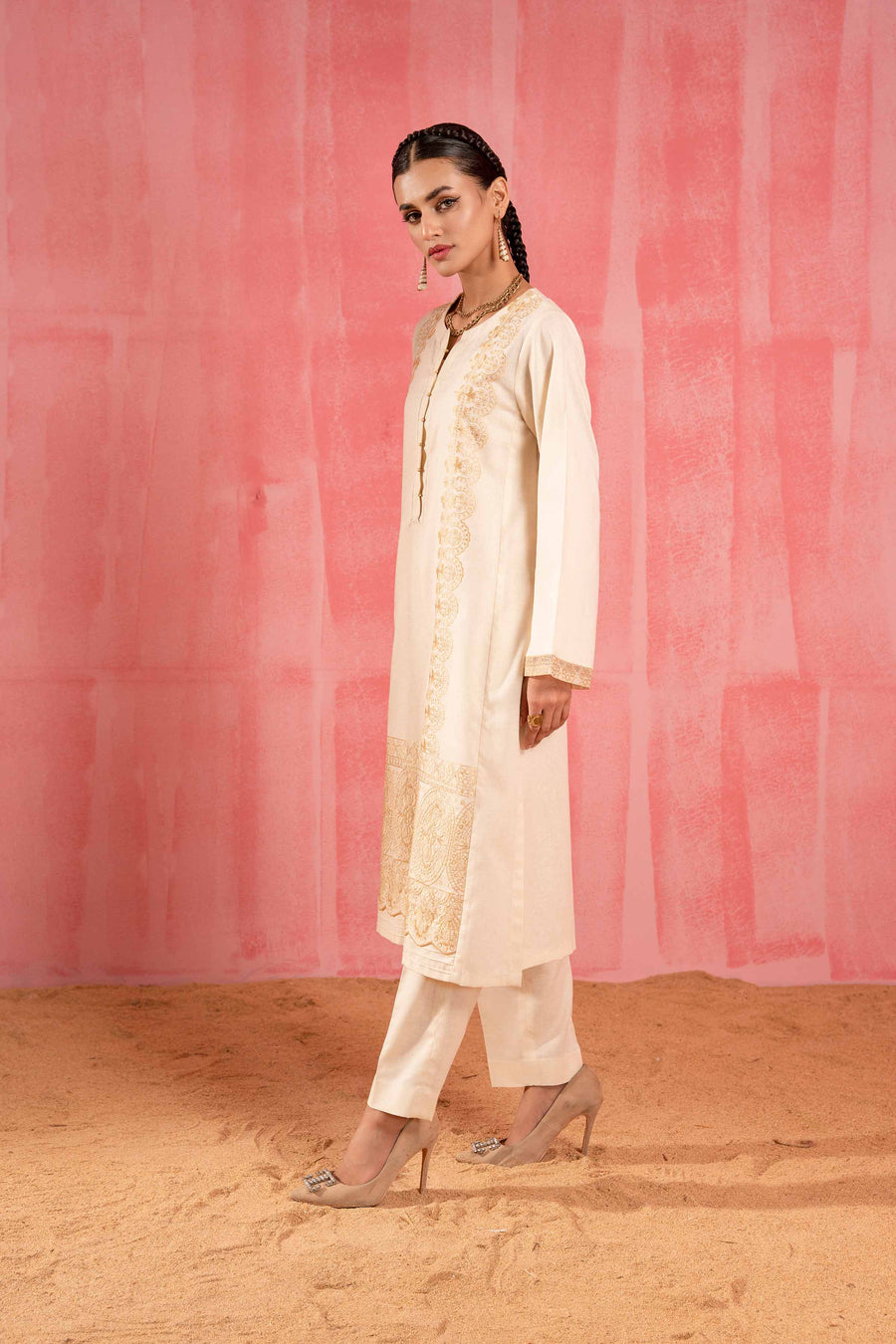 Nishat With You Unstitched Embroidered Karandi 2Pc Suit - 42303242