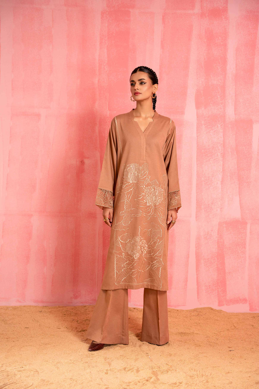 Nishat With You Unstitched Embroidered Karandi 2Pc Suit - 42303244