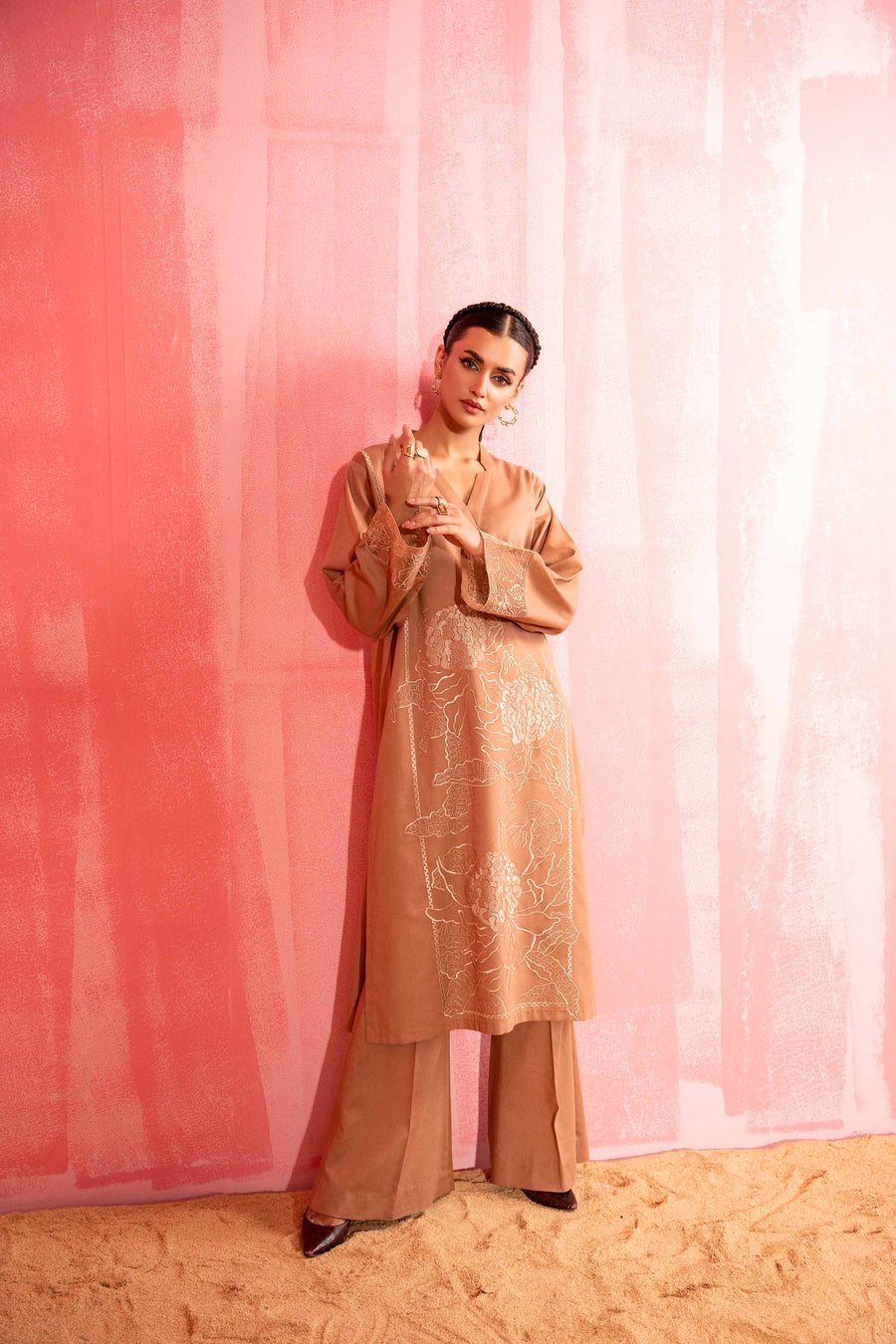 Nishat With You Unstitched Embroidered Karandi 2Pc Suit - 42303244