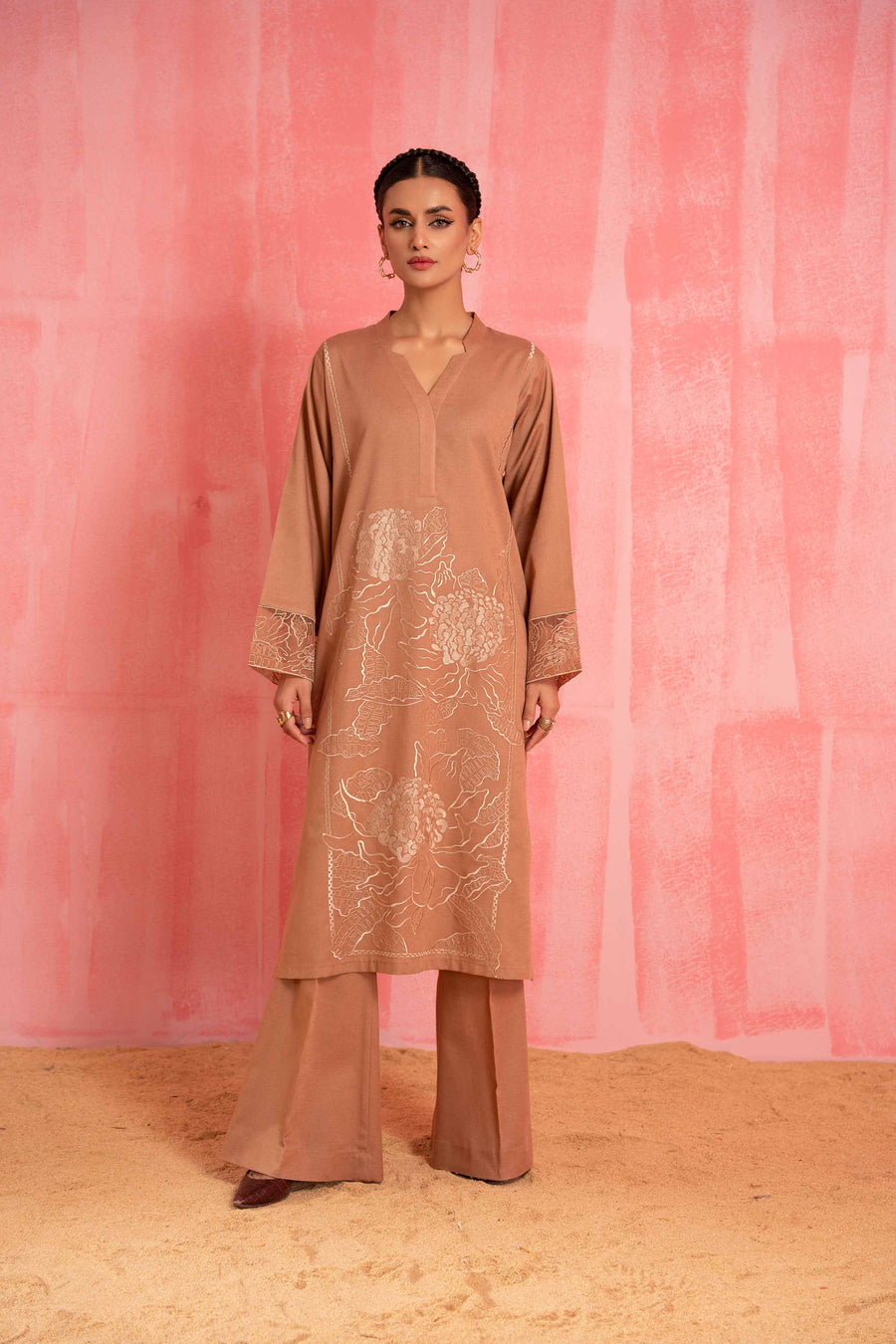 Nishat With You Unstitched Embroidered Karandi 2Pc Suit - 42303244