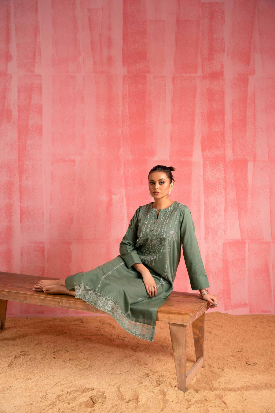 Nishat With You Unstitched Embroidered Karandi 2Pc Suit - 42303245