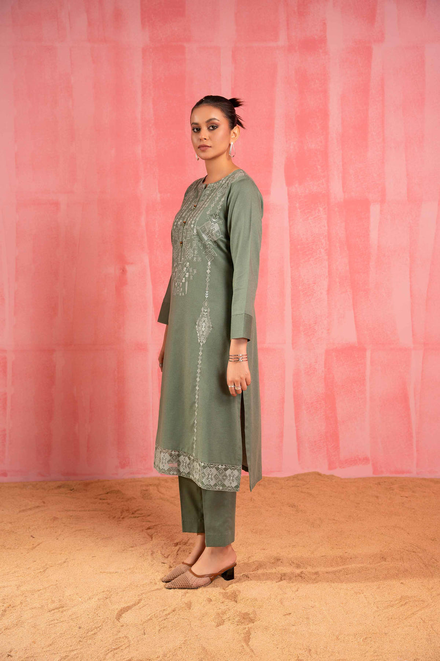 Nishat With You Unstitched Embroidered Karandi 2Pc Suit - 42303245