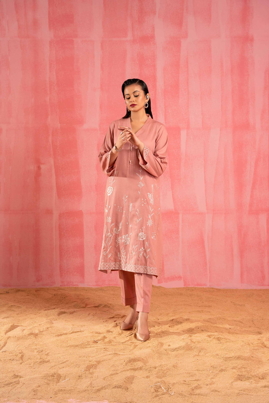 Nishat With You Unstitched Embroidered Karandi 2Pc Suit - 42303247