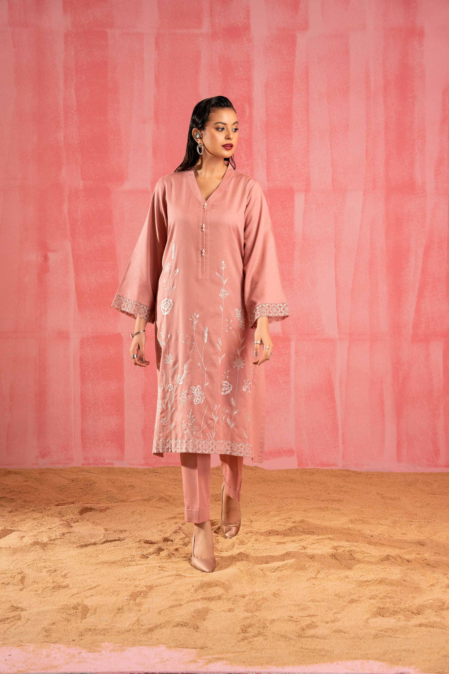 Nishat With You Unstitched Embroidered Karandi 2Pc Suit - 42303247