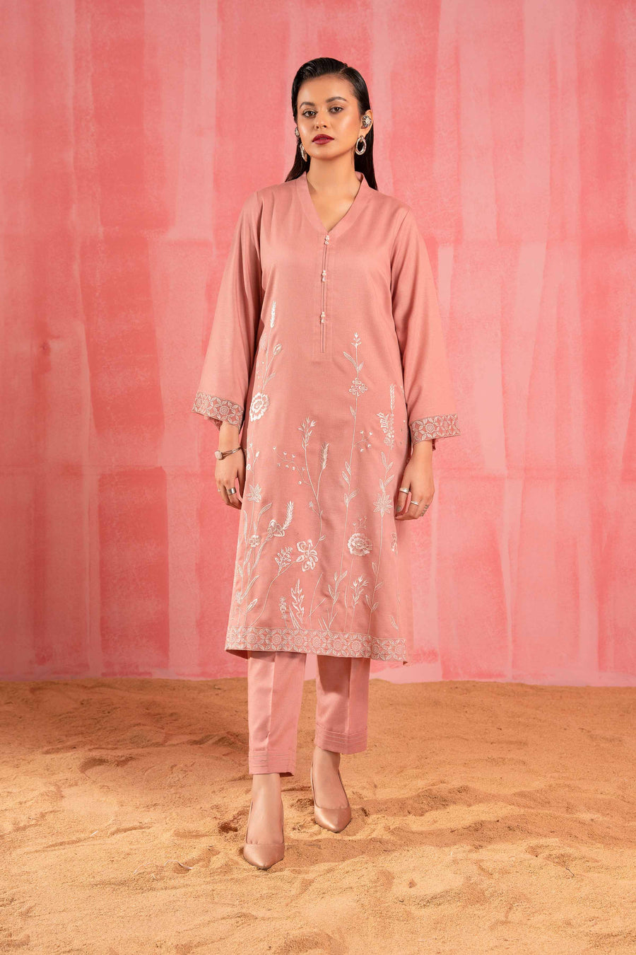 Nishat With You Unstitched Embroidered Karandi 2Pc Suit - 42303247