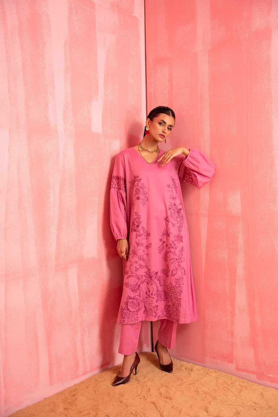 Nishat With You Unstitched Embroidered Karandi 2Pc Suit - 42303248