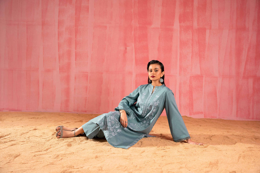 Nishat With You Unstitched Embroidered Karandi 2Pc Suit - 42303251
