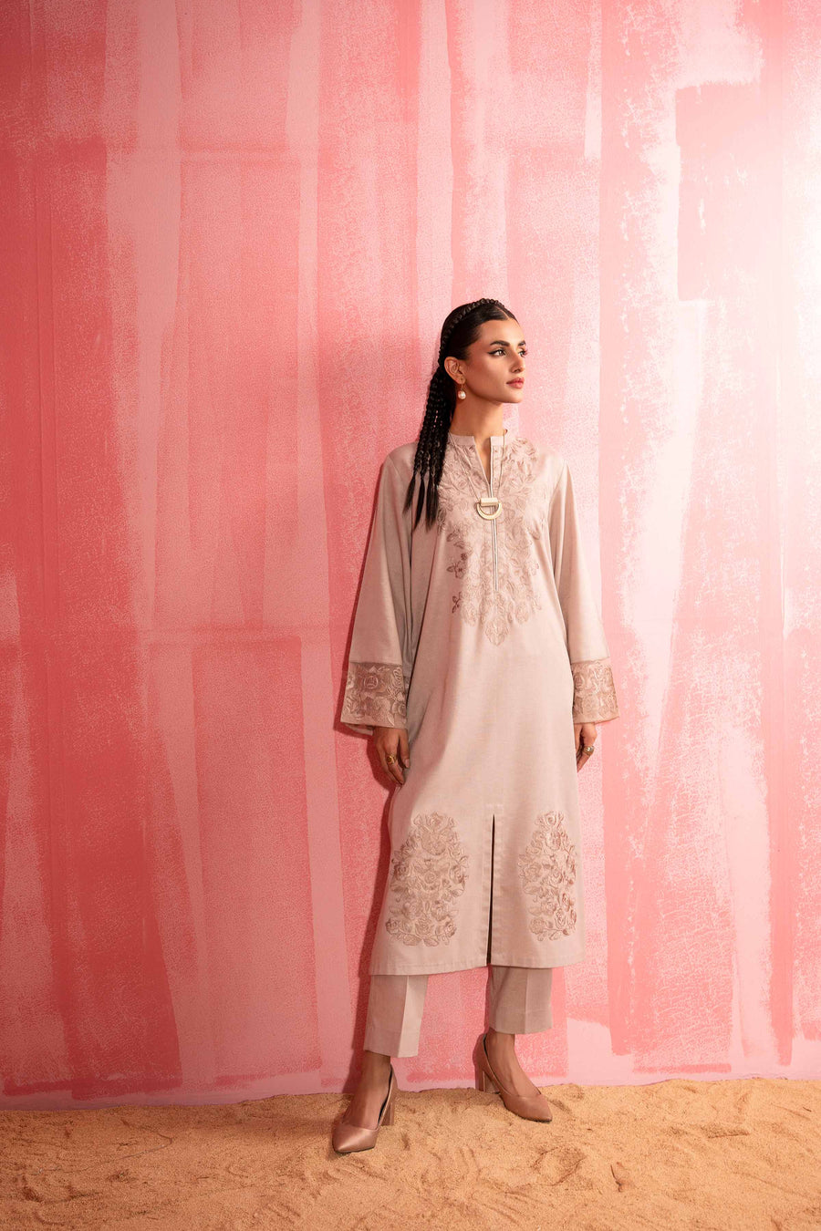Nishat With You Unstitched Embroidered Karandi 2Pc Suit - 42303253