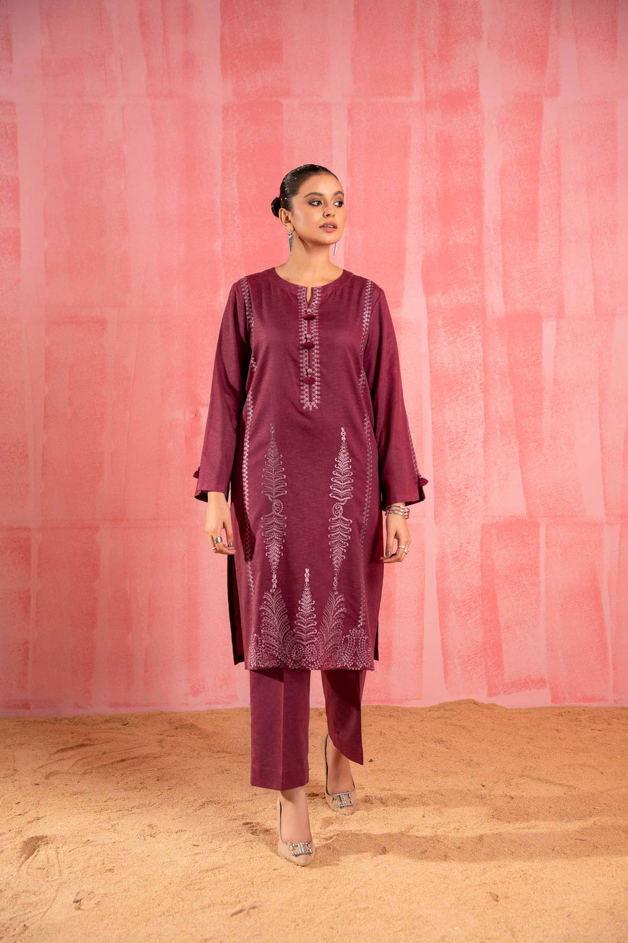 Nishat With You Unstitched Embroidered Karandi 2Pc Suit - 42303257