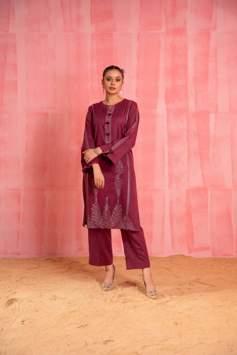 Nishat With You Unstitched Embroidered Karandi 2Pc Suit - 42303257