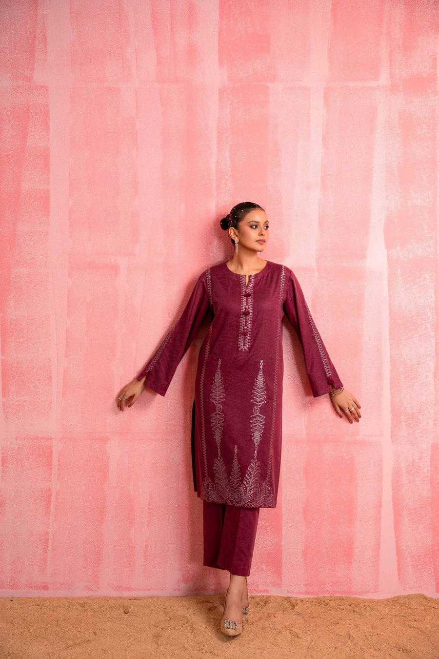 Nishat With You Unstitched Embroidered Karandi 2Pc Suit - 42303257