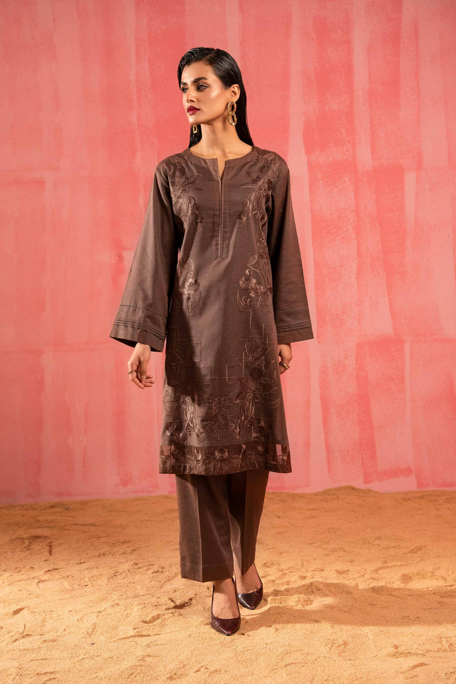 Nishat With You Unstitched Embroidered Karandi 2Pc Suit - 42303259