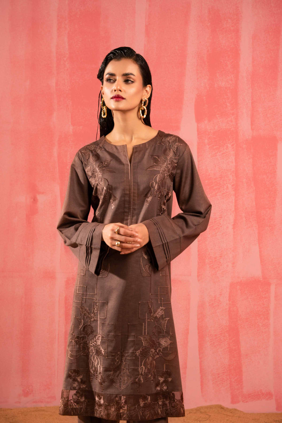 Nishat With You Unstitched Embroidered Karandi 2Pc Suit - 42303259