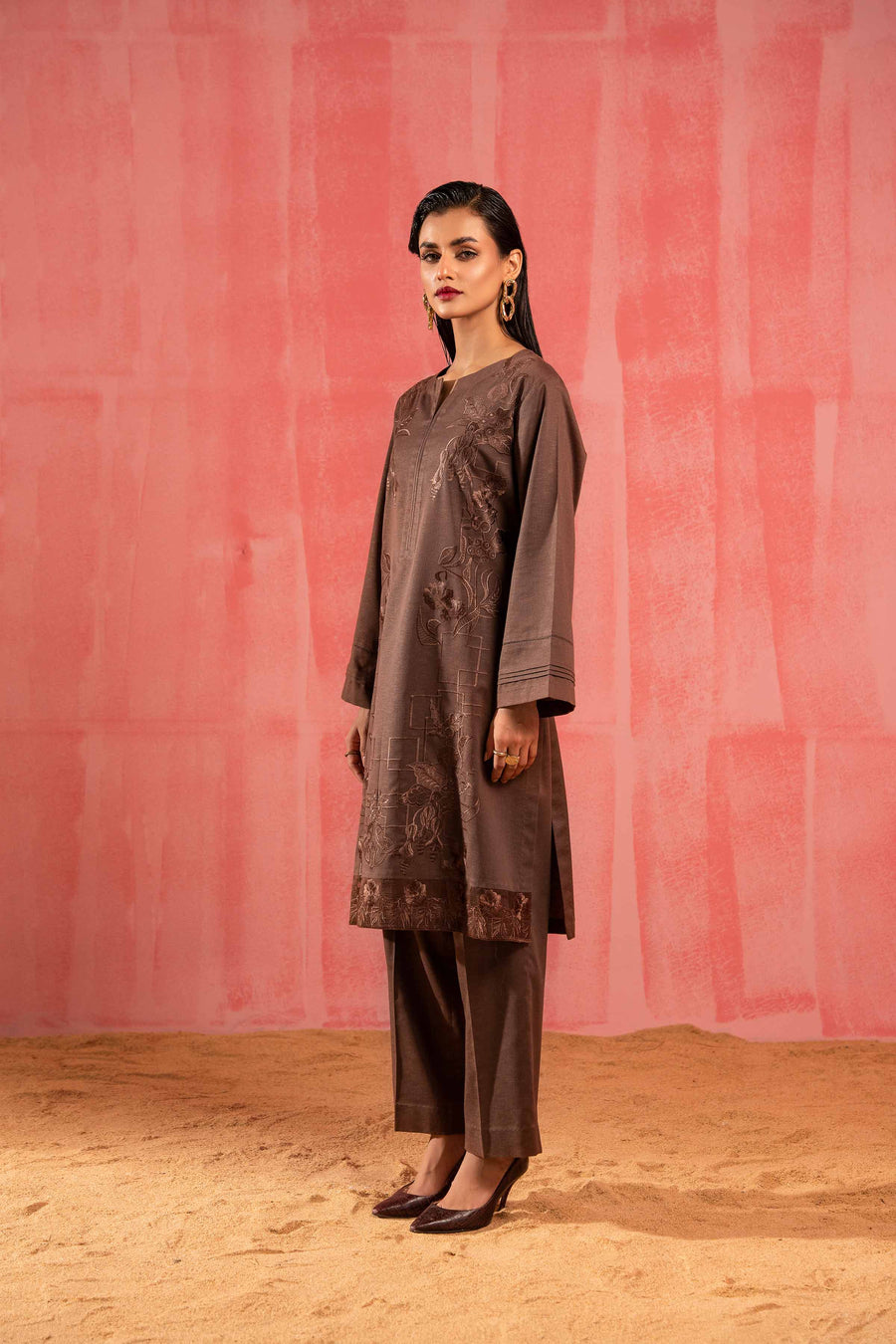 Nishat With You Unstitched Embroidered Karandi 2Pc Suit - 42303259