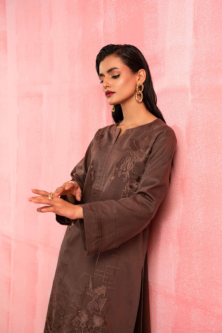 Nishat With You Unstitched Embroidered Karandi 2Pc Suit - 42303259