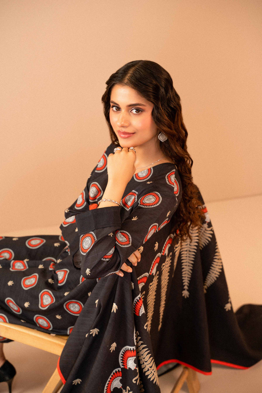 Nishat Winter Printed Khaddar Unstitched 3Pc Suit - 42303288