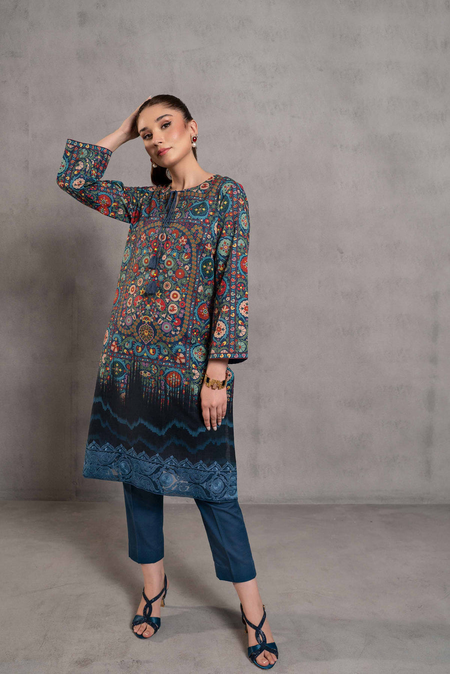 Nishat Sunehray Din Embroidered Khaddar Unstitched 2Pc Suit - 42303291