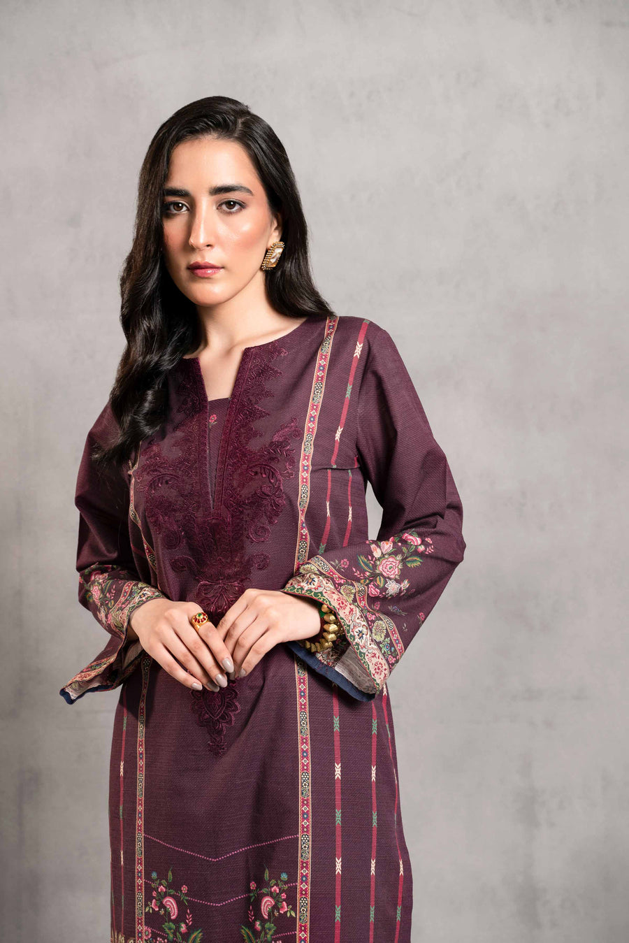 Nishat Sunehray Din Embroidered Khaddar Unstitched 2Pc Suit - 42303292