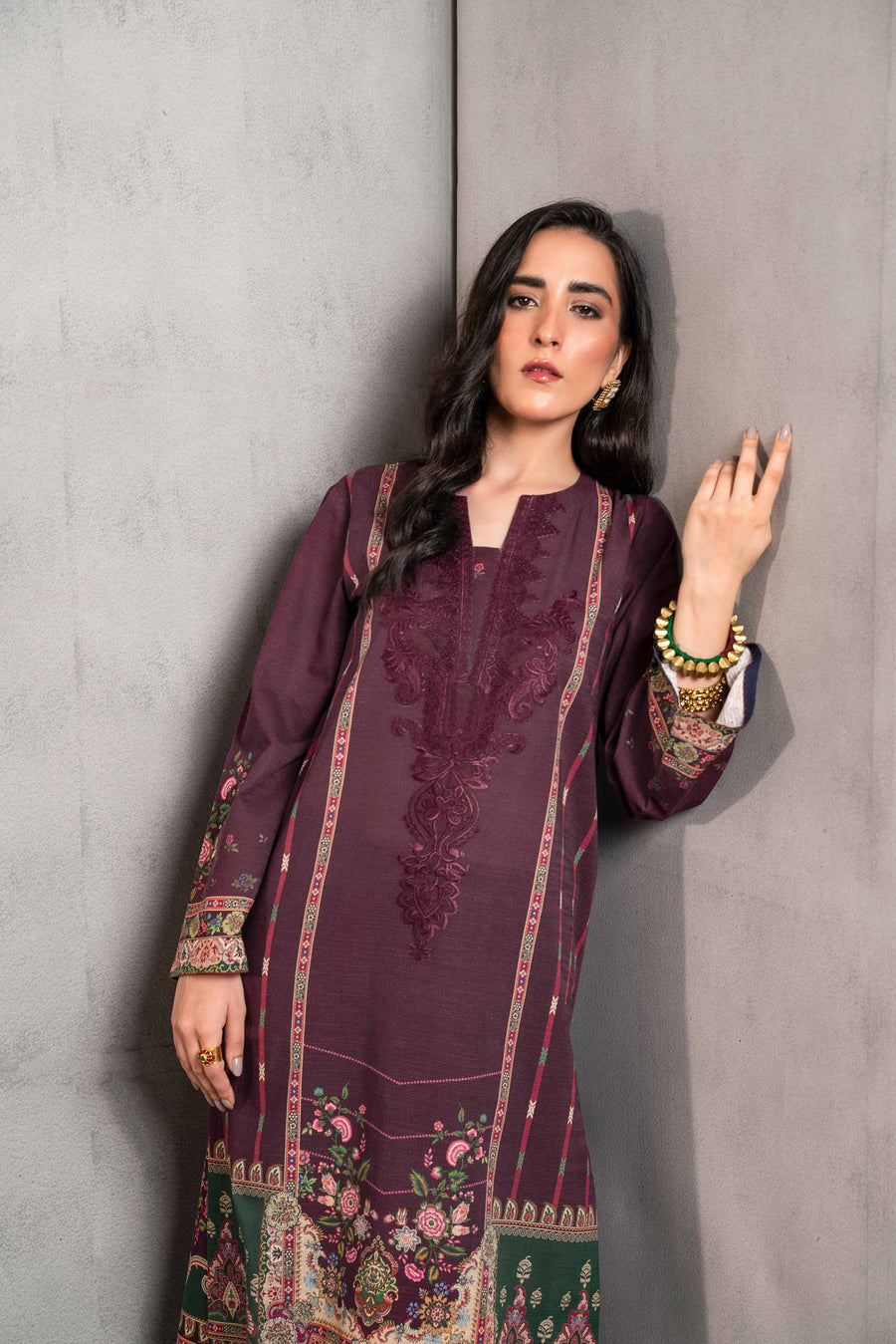 Nishat Sunehray Din Embroidered Khaddar Unstitched 2Pc Suit - 42303292