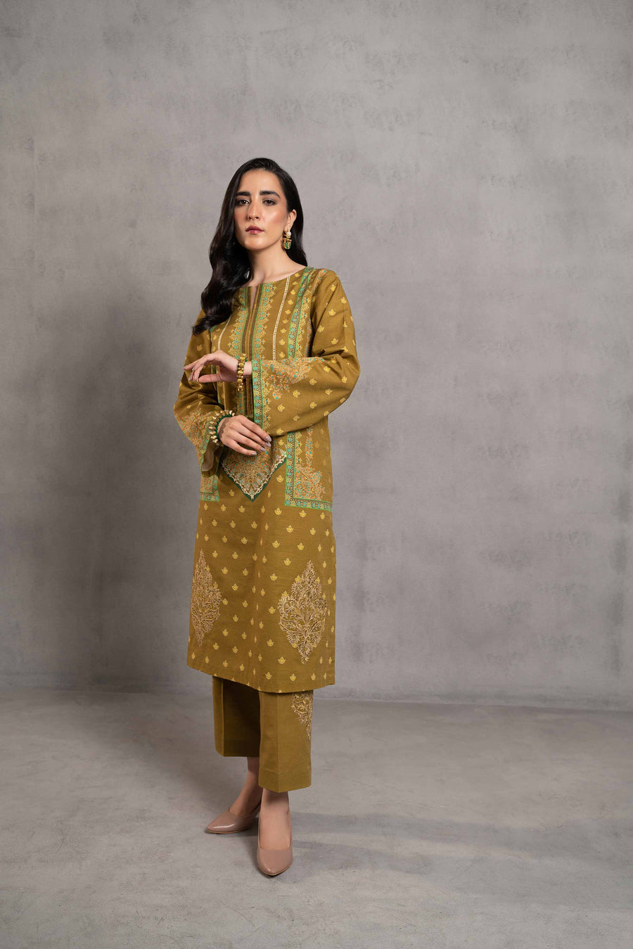Nishat Sunehray Din Embroidered Khaddar Unstitched 2Pc Suit - 42303295