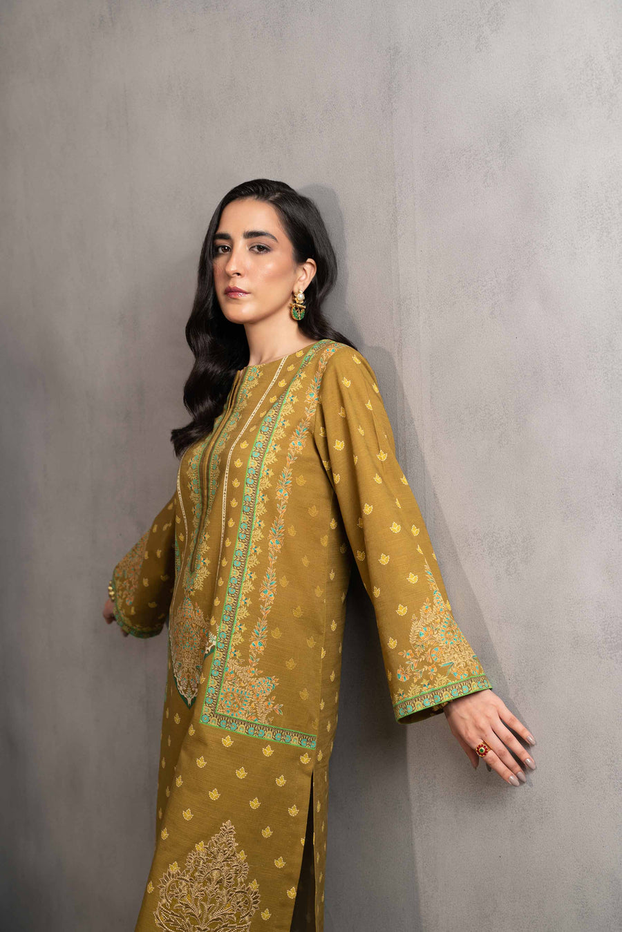 Nishat Sunehray Din Embroidered Khaddar Unstitched 2Pc Suit - 42303295