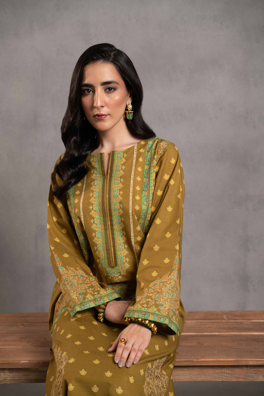 Nishat Sunehray Din Embroidered Khaddar Unstitched 2Pc Suit - 42303295