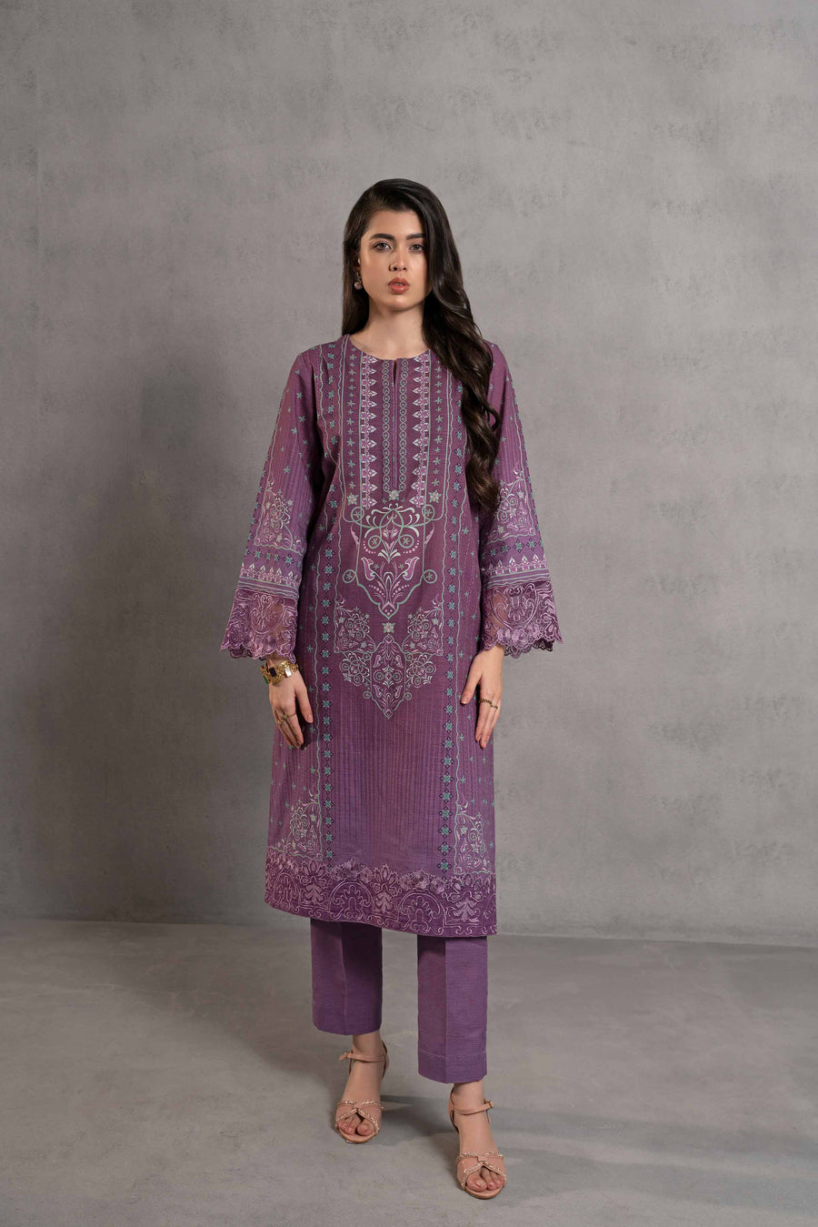 Nishat Sunehray Din Embroidered Khaddar Unstitched 2Pc Suit - 42303296