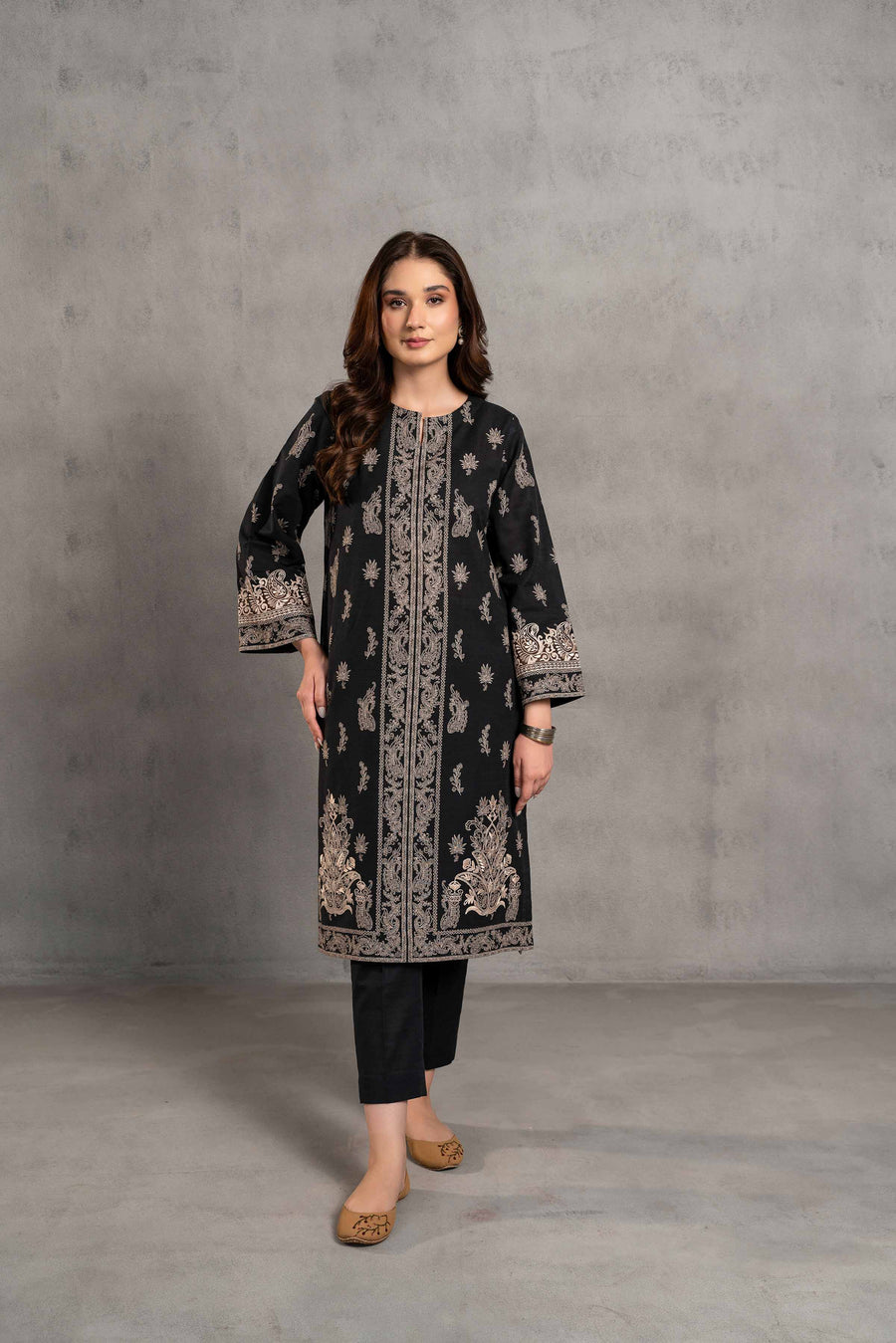 Nishat Sunehray Din Embroidered Khaddar Unstitched 2Pc Suit - 42303297