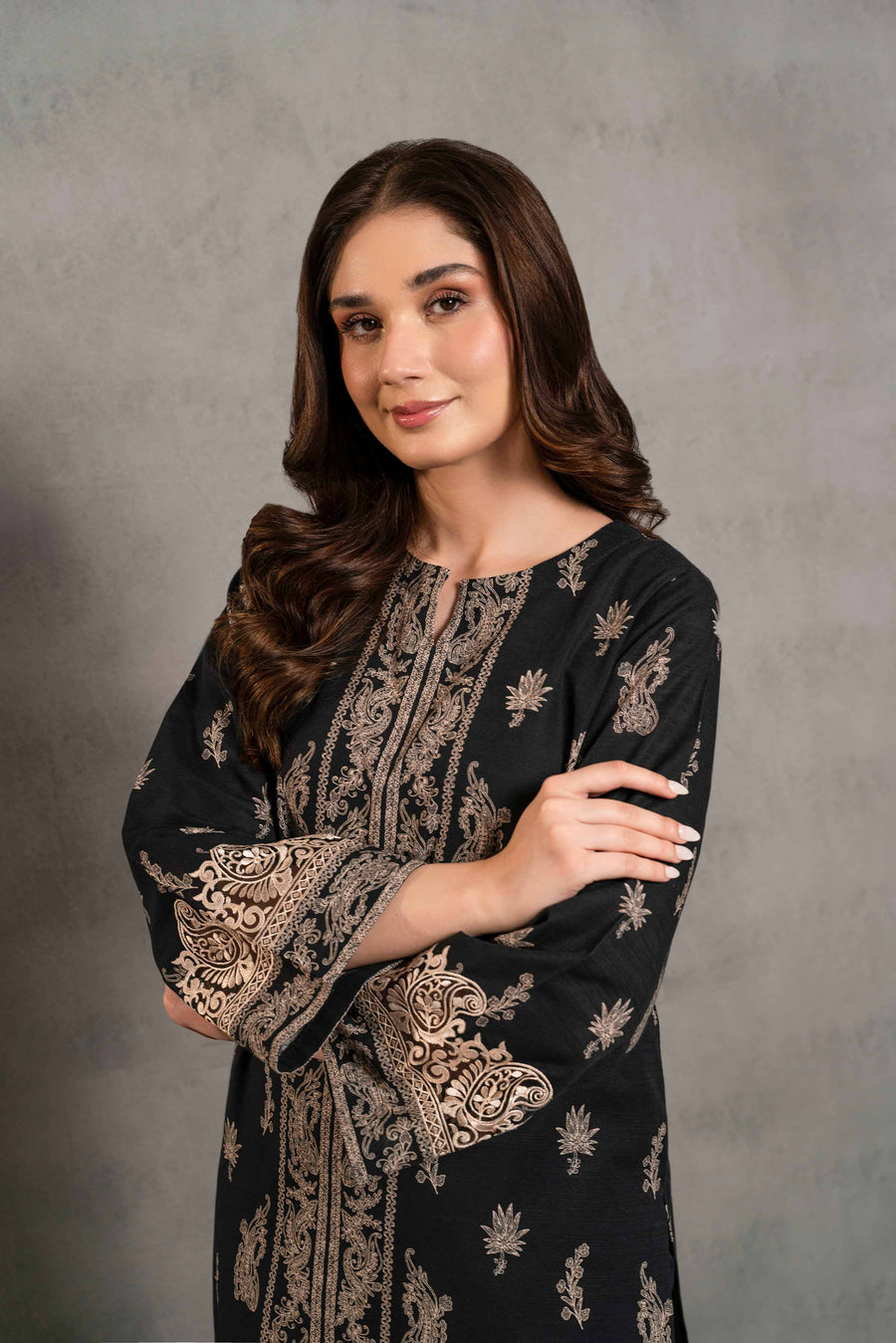 Nishat Sunehray Din Embroidered Khaddar Unstitched 2Pc Suit - 42303297