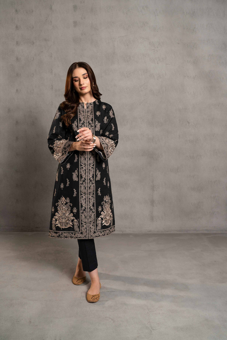 Nishat Sunehray Din Embroidered Khaddar Unstitched 2Pc Suit - 42303297