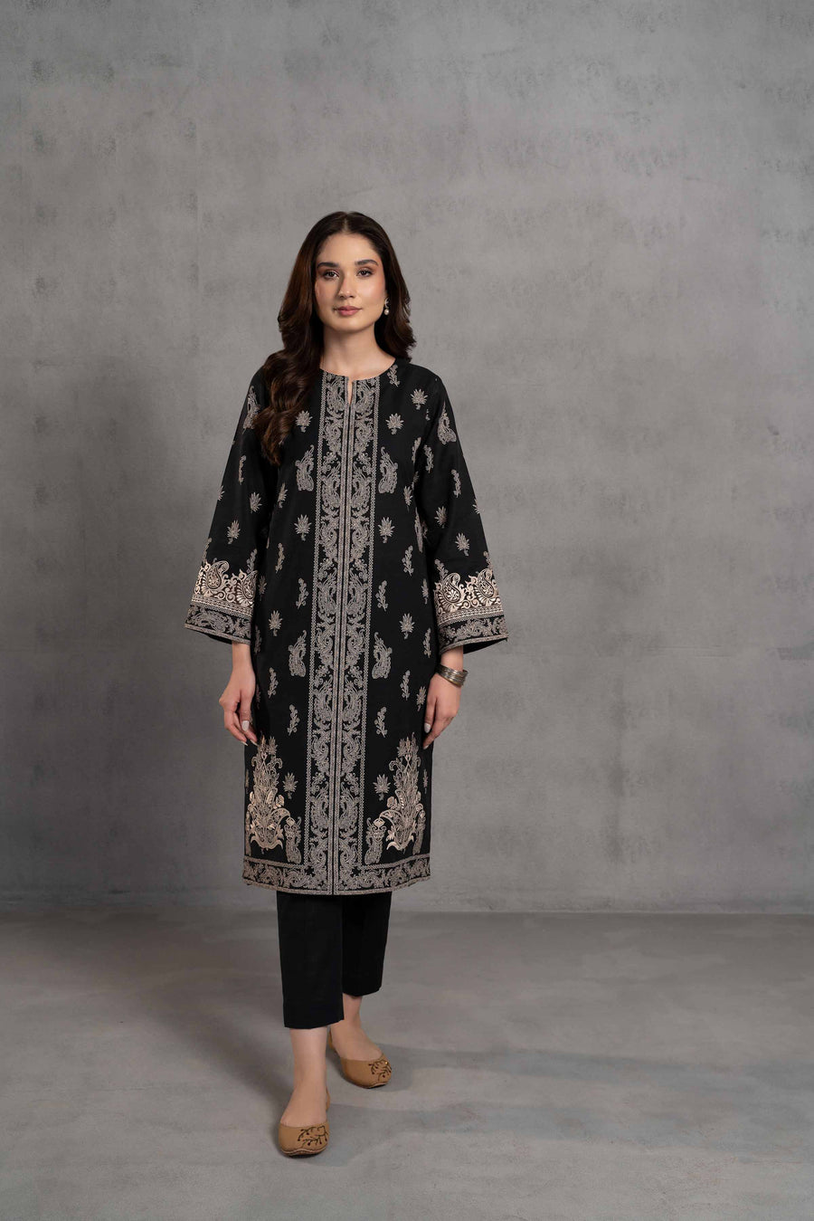 Nishat Sunehray Din Embroidered Khaddar Unstitched 2Pc Suit - 42303297