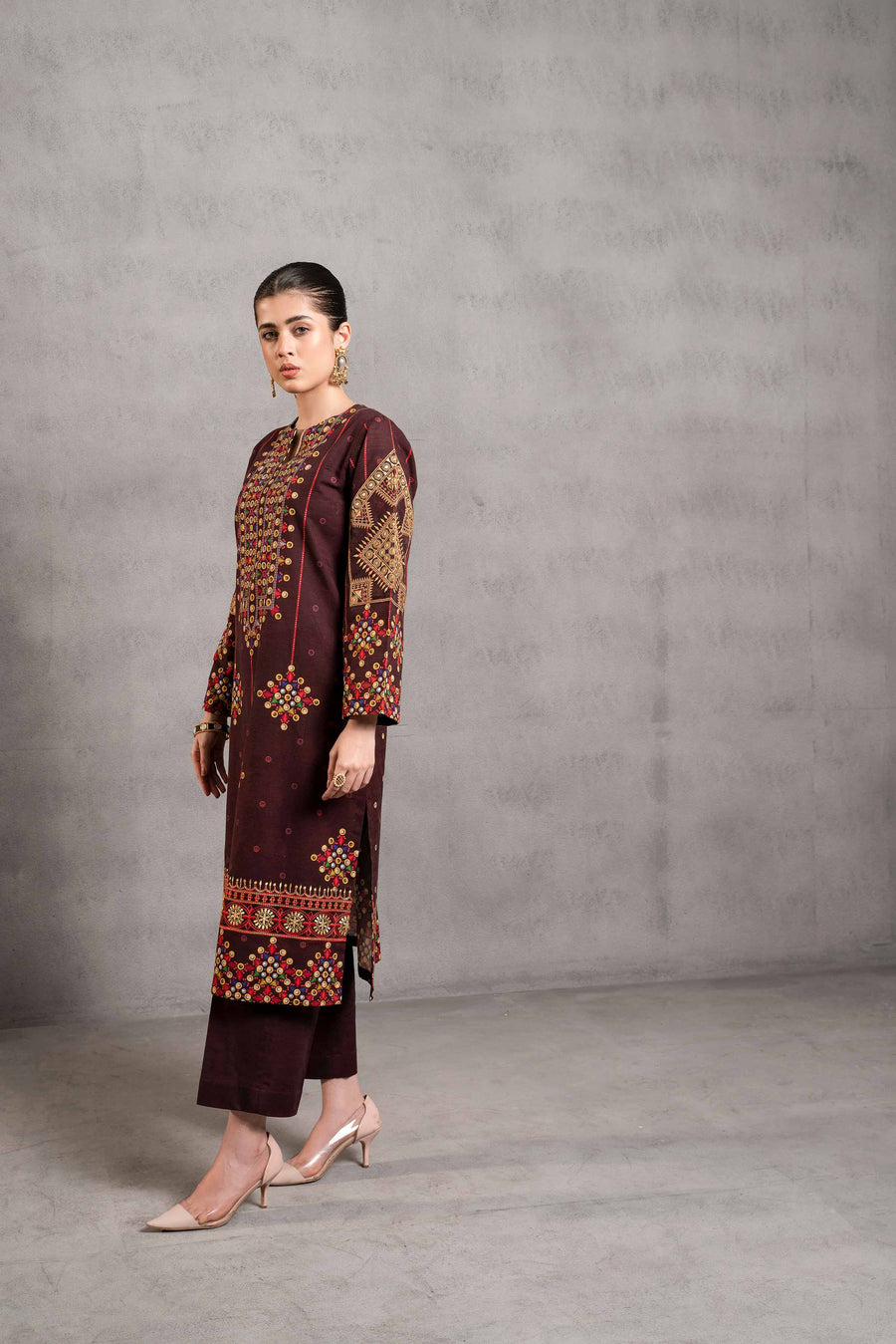 Nishat Sunehray Din Embroidered Khaddar Unstitched 2Pc Suit - 42303298
