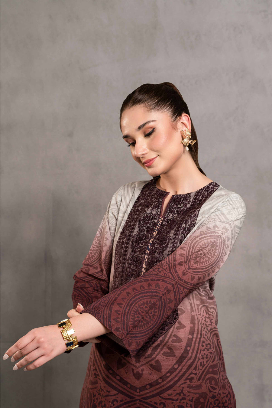 Nishat Sunehray Din Embroidered Khaddar Unstitched 2Pc Suit - 42303299