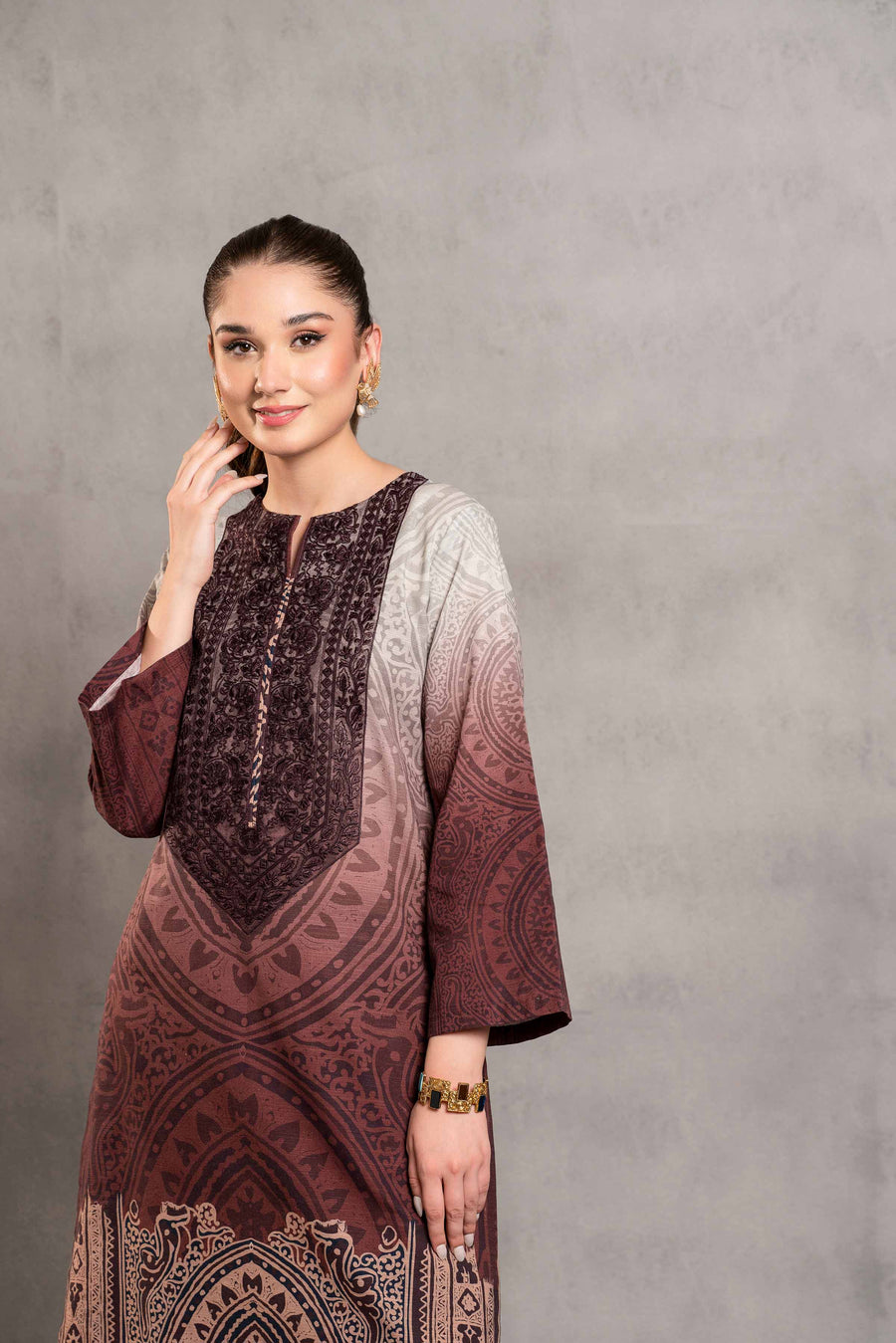 Nishat Sunehray Din Embroidered Khaddar Unstitched 2Pc Suit - 42303299